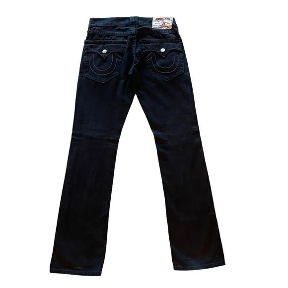 True Religion Jeans  Denim Horseshoe Back  Pockets Straight Black   29 #1502 - Picture 4 of 15